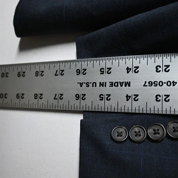 NEW Lauren Ralph Lauren 50R Navy Blue Check 100% Wool Blazer Sport Coat Jacket